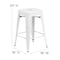 Flash Furniture 24" White Metal Stool-Gray Poly Seat CH-31320-24-WH-PL2G-GG - alternate 6